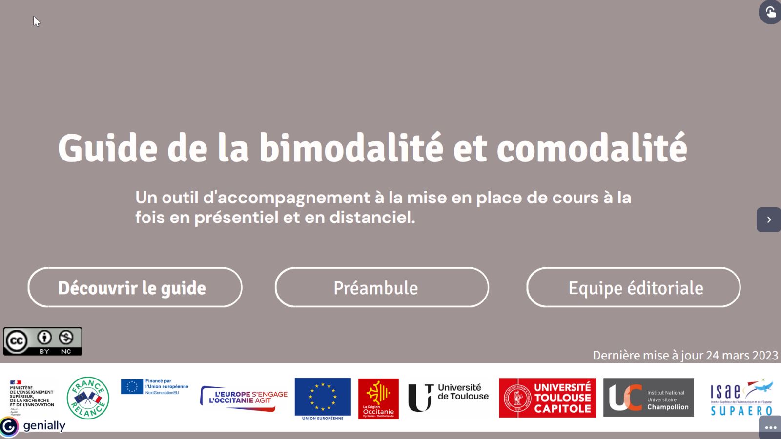 Première page du guide de la bimodalité et de la comodalité